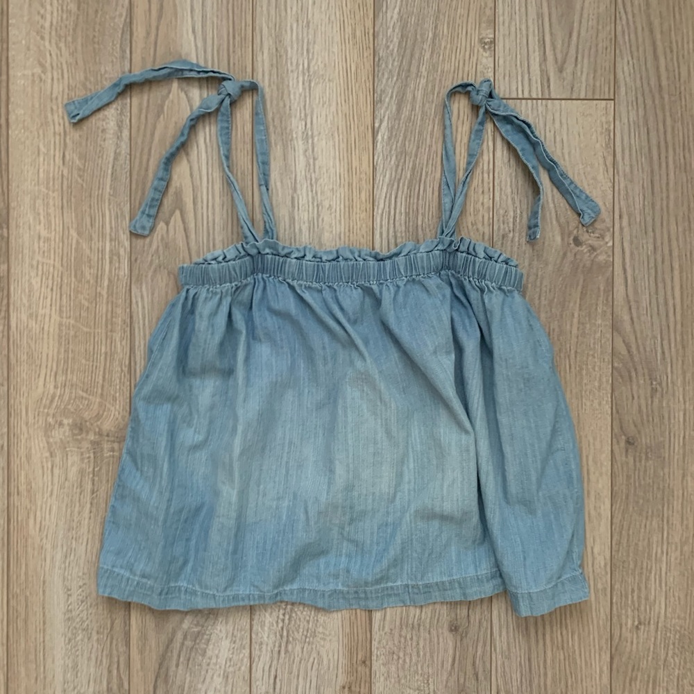 Denim Tie Top - Picture 2 of 4